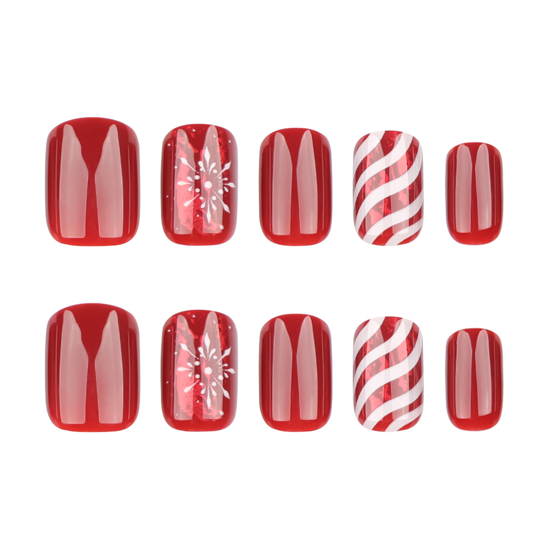 Uñas navideñas con diseño de copos de nieve, diseño de muñeco de nieve, manicura corta con lazo almendrado y uñas largas, venta al por mayor | 365nails