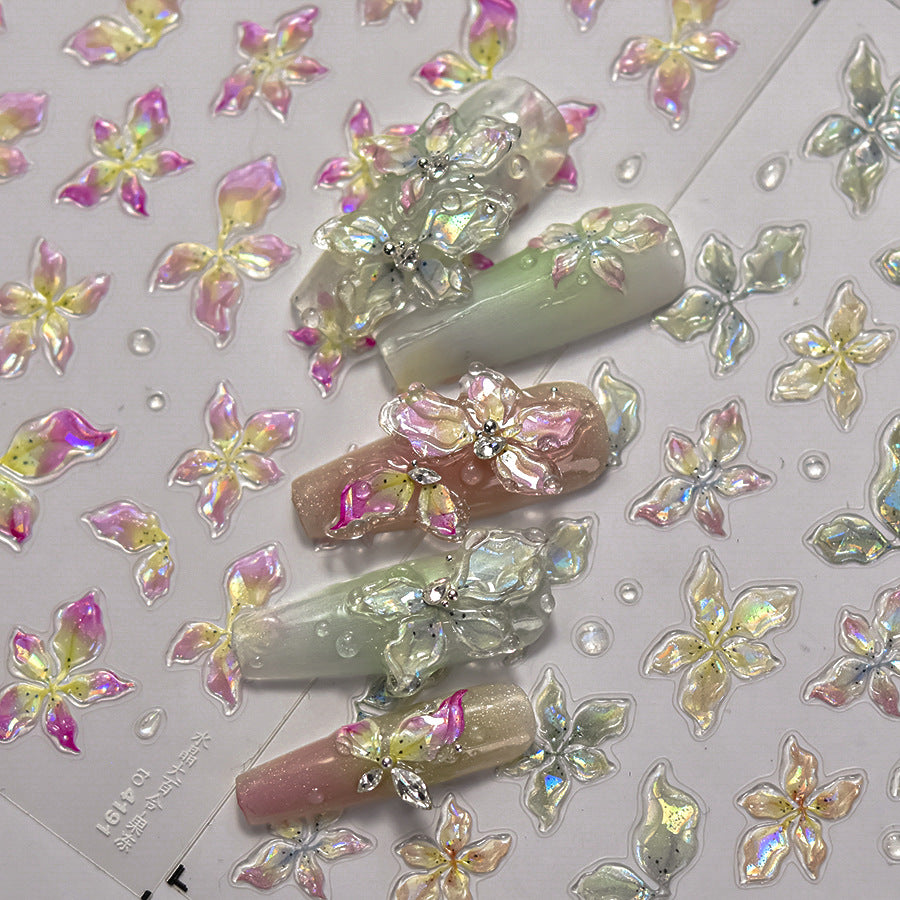 365nails: 「全息極光櫻花」 – 美甲貼紙