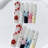 Hand Painted Floral Gradient Luxury Press On Nails