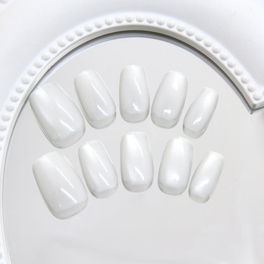Nail Tips  prefabricated nail, gentle pure white, fashionable and sweet, versatile,  removable wearable nail 30 pieces｜365nails