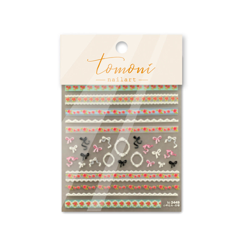 365nails: "Vintage Floral Border Bow Lace" – nail art stickers