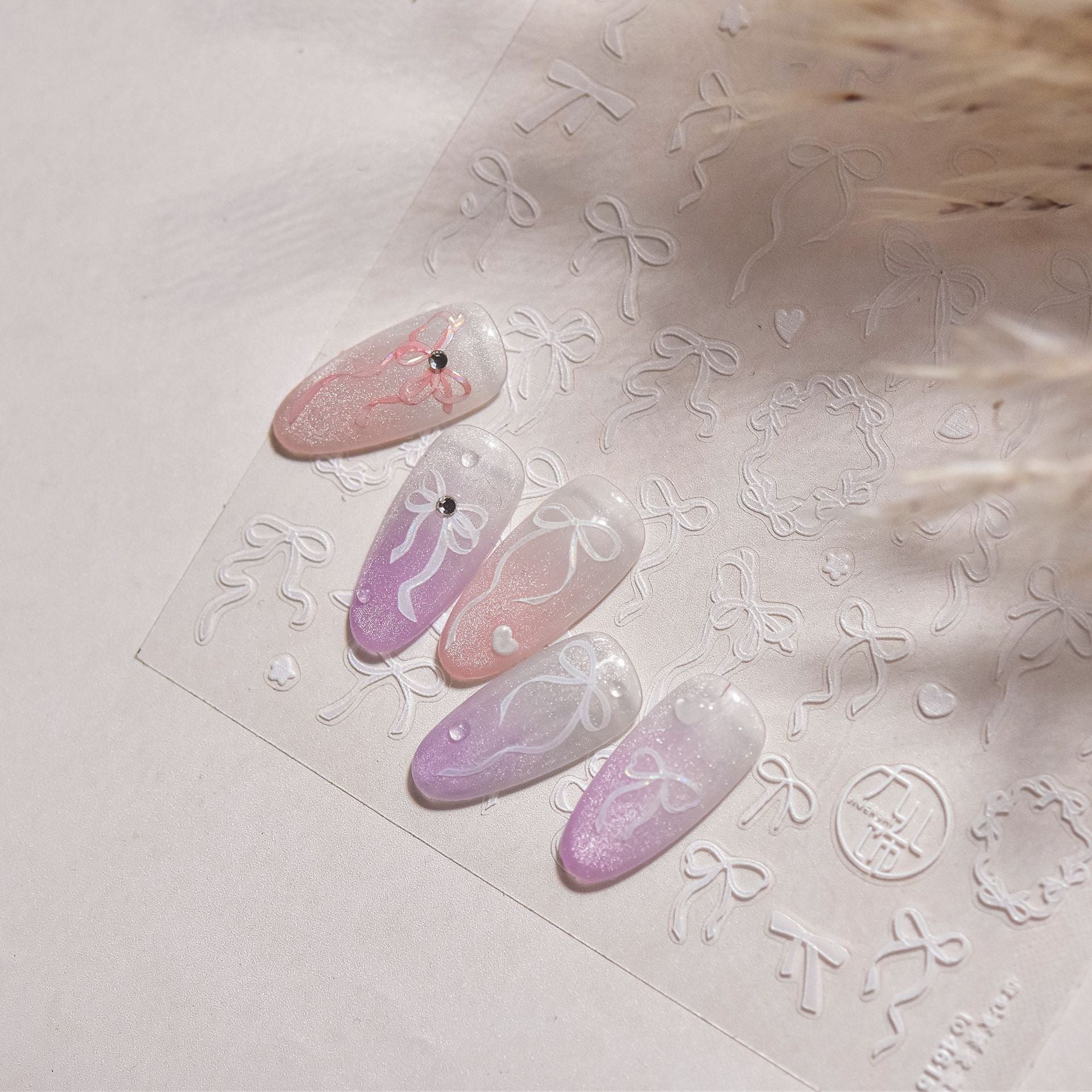 365nails: "Dainty Pink Ribbon Bow" – Nail Art Stickers