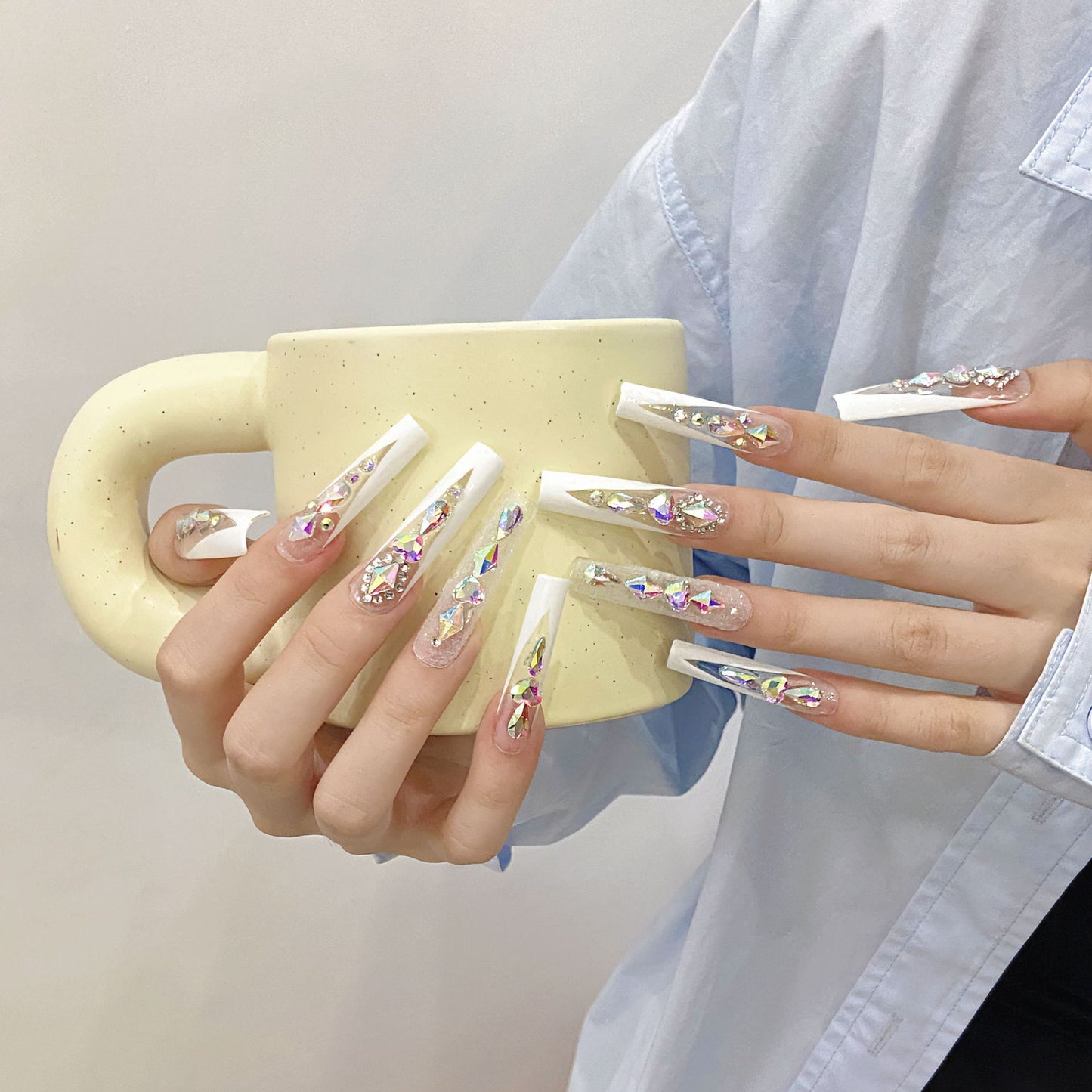 Pure handmade press on nails   nail art fake nails beauty | 365nails