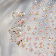 仙粉貝殼光櫻花系列：「夢幻粉櫻花」—3D 浮雕甲貼