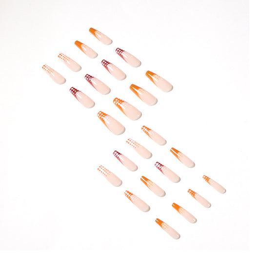 French manicure coffee color matching false nail polka dot series  false nail  direct supply｜365nails