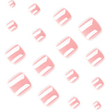 Solid color pink manicure and pedicure coated wearable nails and toes