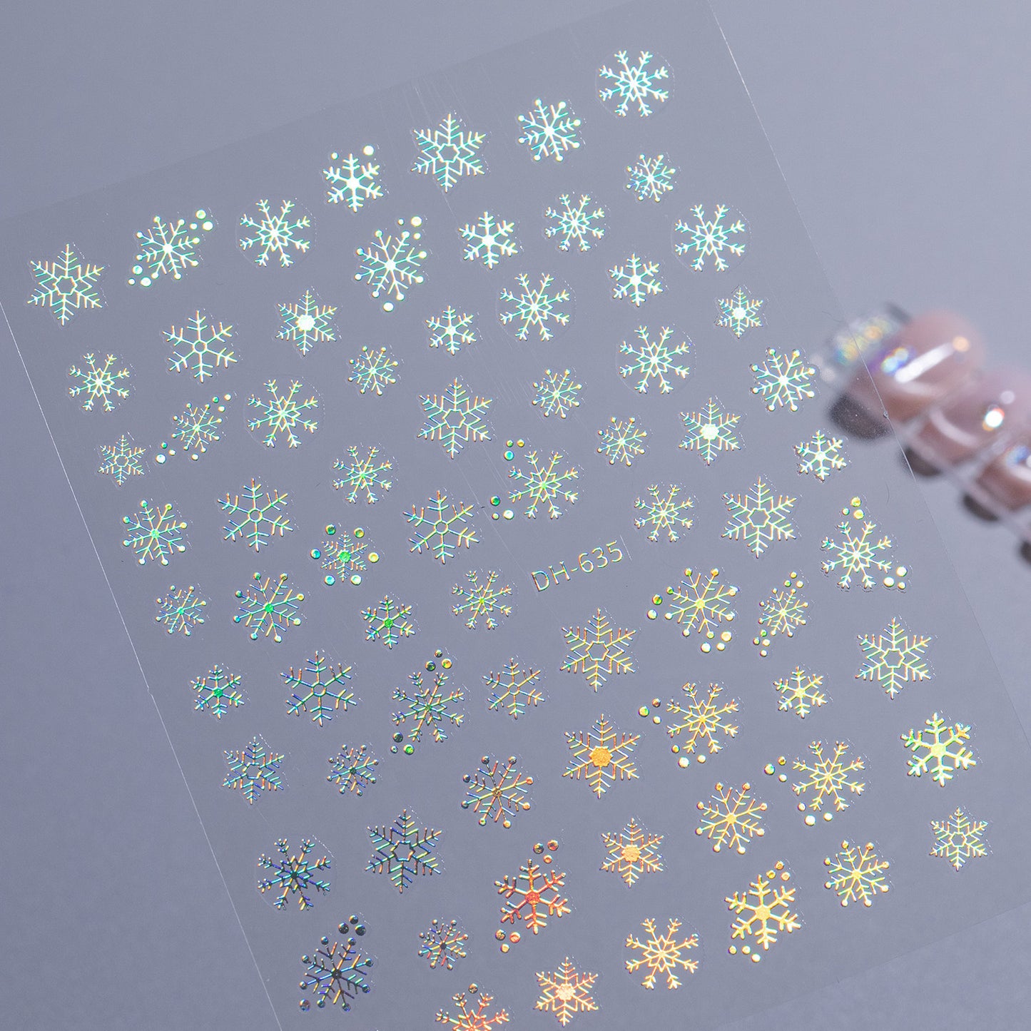 Cross-border Laser Snowflake Nail Art Sticker Flat Hot Silver Christmas Hollow Snowflake Nail Sticker Ornament DH635