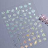 Cross-border Laser Snowflake Nail Art Sticker Flat Hot Silver Christmas Hollow Snowflake Nail Sticker Ornament DH635