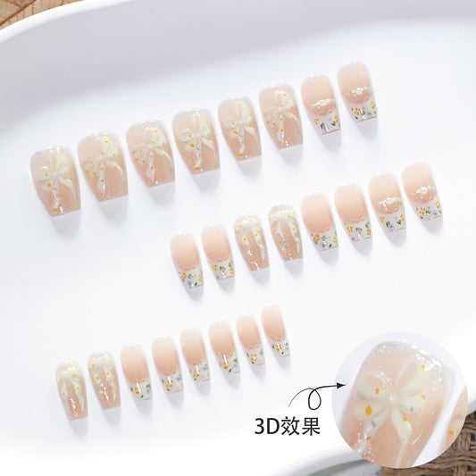 3D bow manicure  short ballet wearable  cat eye  hot-selling wearable ｜365nails