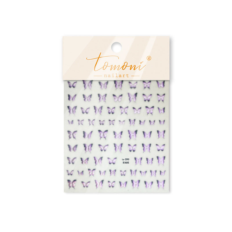 Mini Blue Butterfly: "Azure Flutter" – 5D Embossed Nail Sticker