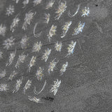 White Snowflake & Butterfly Nail Stickers – 3D Embossed Crystal Set