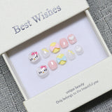 New handmade press-on nails cute cartoon fake nail flakes 3-12 years old
