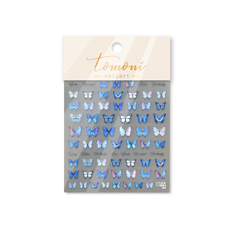 365nails: "Borboleta Morpho Azul" – Adesivos Etéreos para Unhas