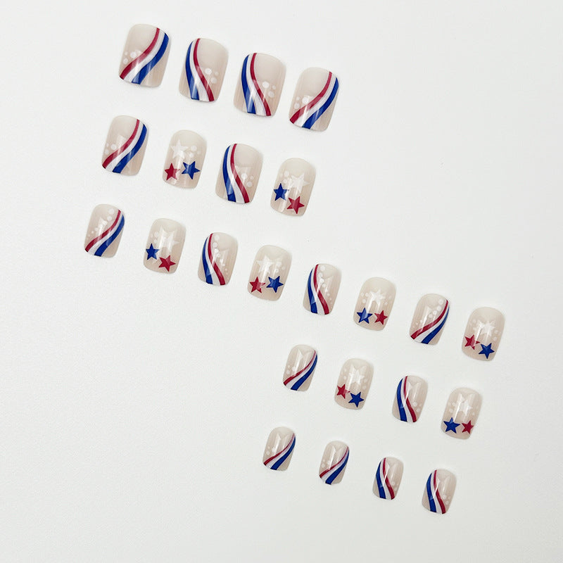 365nails: "USA Love" – Graphic Typography & Flag Pattern Printed Almond Nails