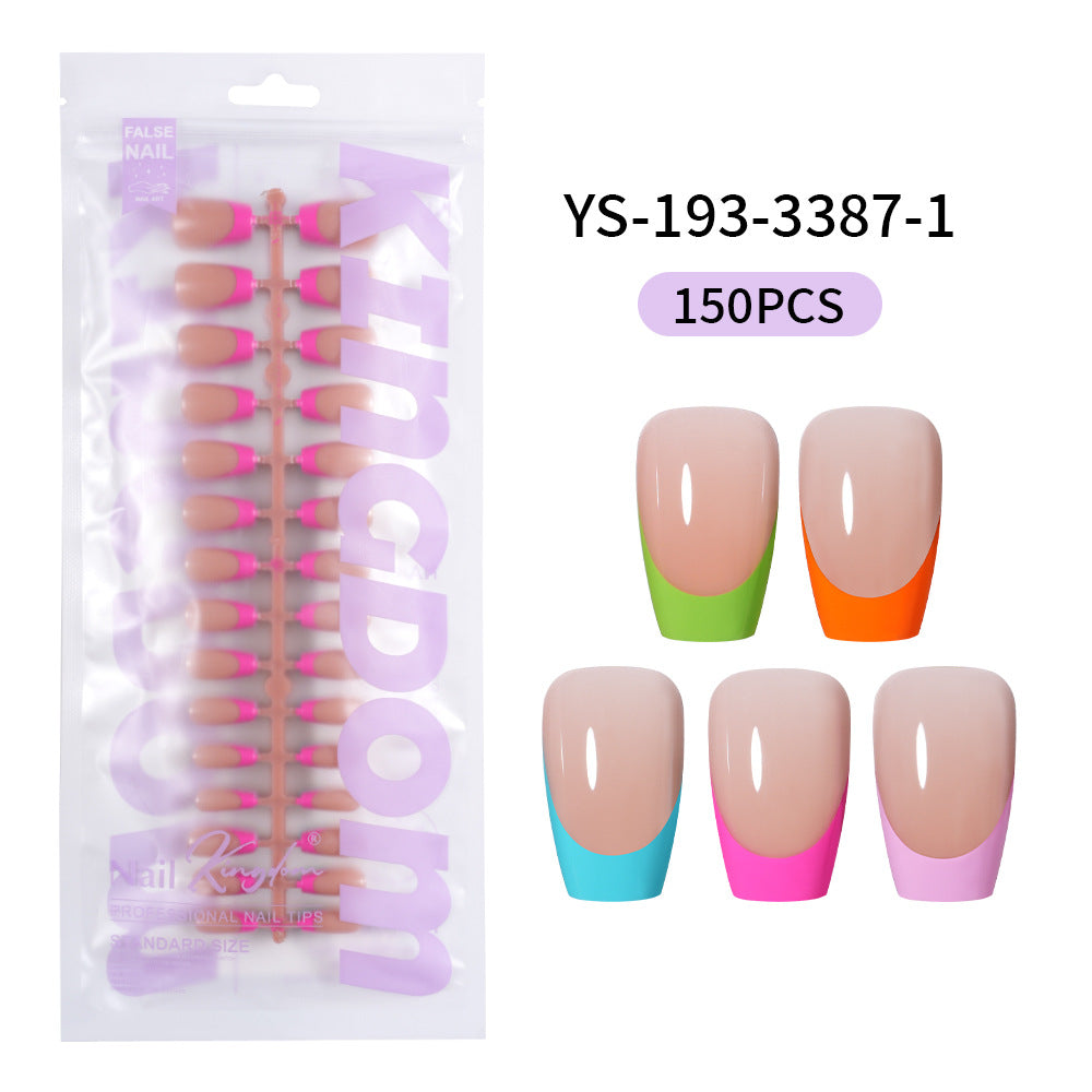 Nail Tips French press on nails  explosion five-color rectangular versatile removable patch manicure 150 pieces fake nail piece