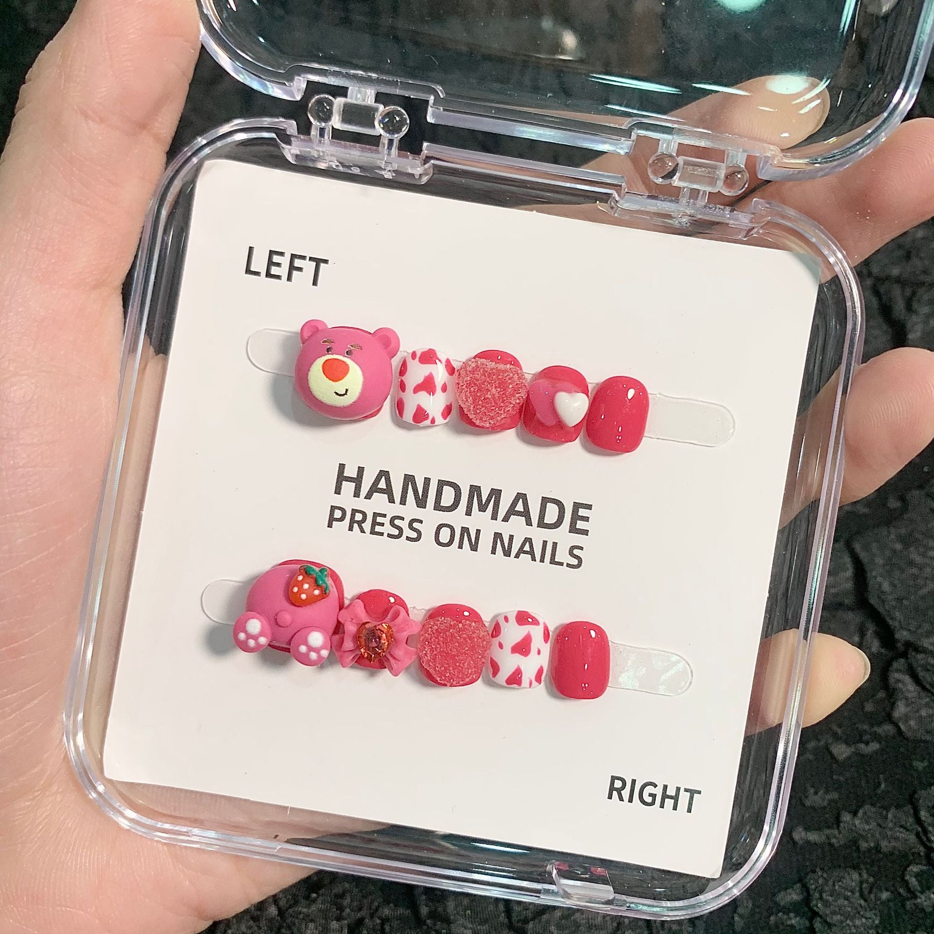 可愛迷你卡通兒童穿戴甲綜合盒