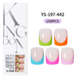 Nail Tips French press on nails  explosion five-color rectangular versatile removable patch manicure 150 pieces fake nail piece