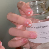 Amor, caramelo, abrazo, oso, destello, diamante, primavera y verano, lindo parche para uñas, uñas postizas cortas hechas a mano, venta al por mayor | 365nails