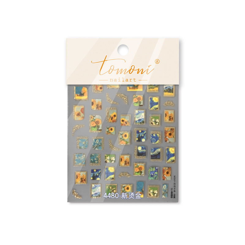 Van Gogh Art Frame – Vintage Oil Painting Nail Art Stickers