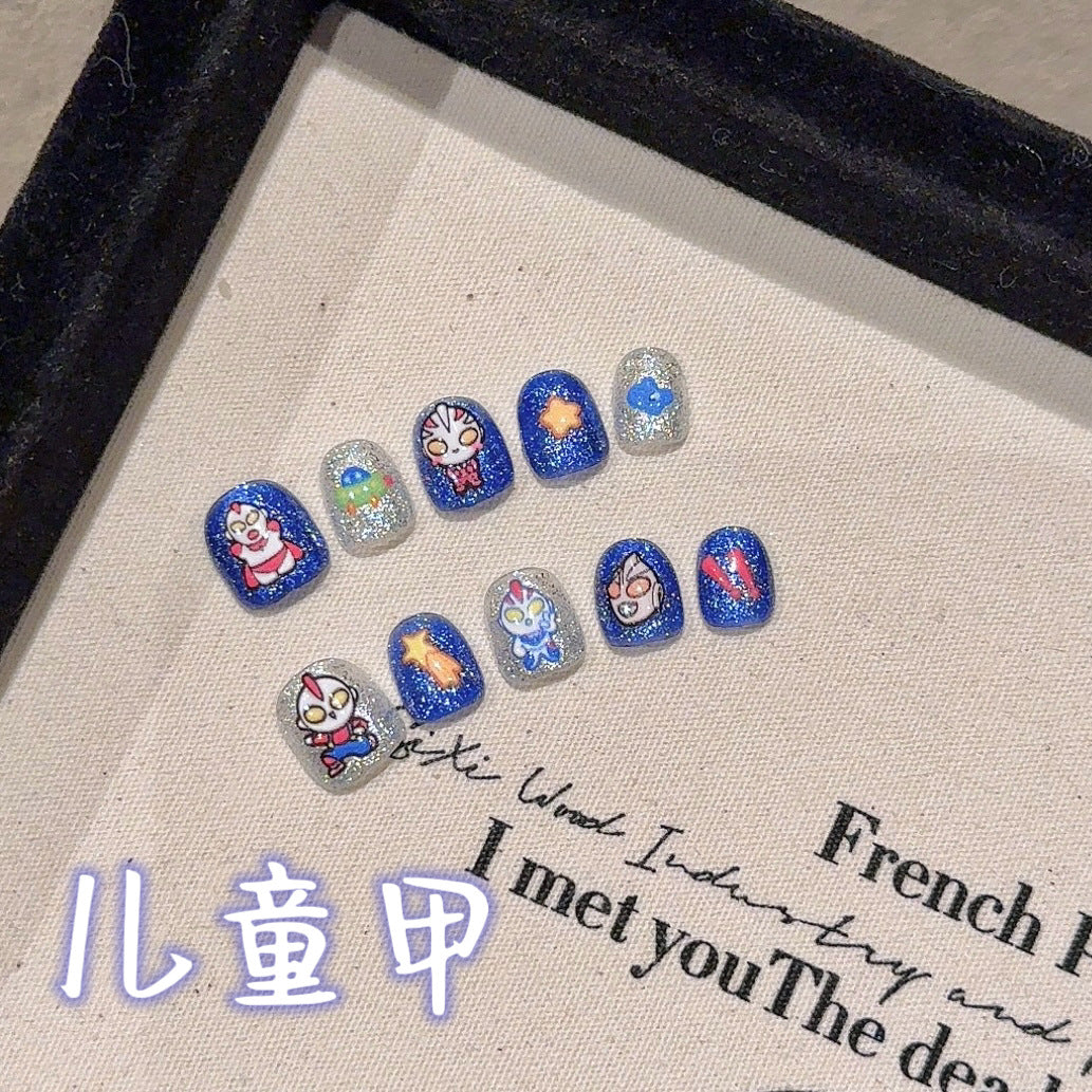 Cute Cartoon Kids Press On Nails Set