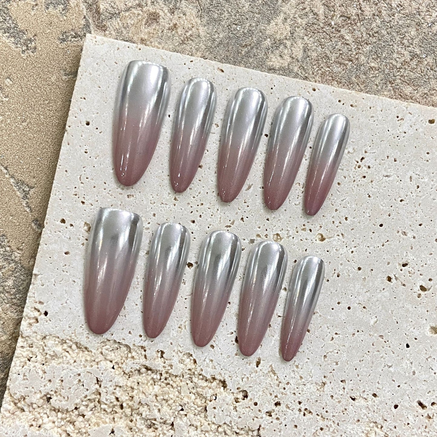 2025 new handmade wear nail net red moonlight powder gradient super bright crystal plating powder super flash phototherapy nail sticker | 365nails
