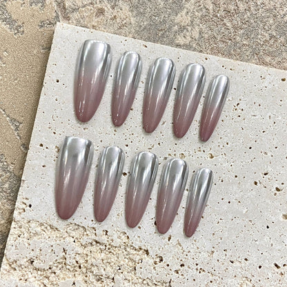 2025 new handmade wear nail net red moonlight powder gradient super bright crystal plating powder super flash phototherapy nail sticker | 365nails