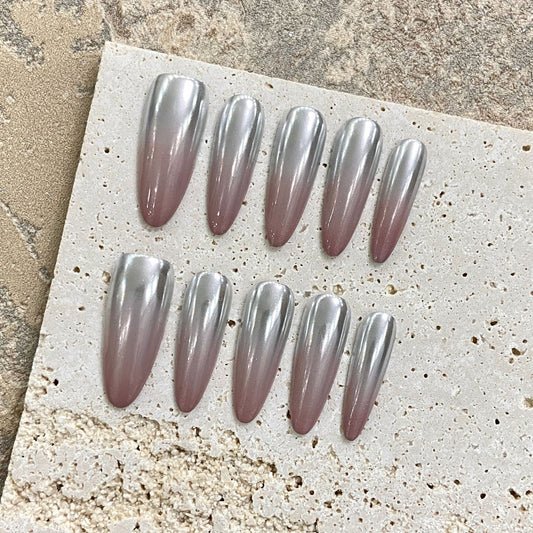 2025 new handmade wear nail net red moonlight powder gradient super bright crystal plating powder super flash phototherapy nail sticker | 365nails