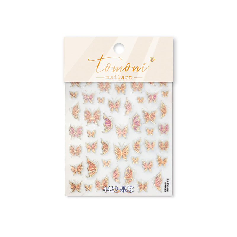 Borboleta de Gelatina Rosa – Conjunto de Destaques para Unhas Artísticas