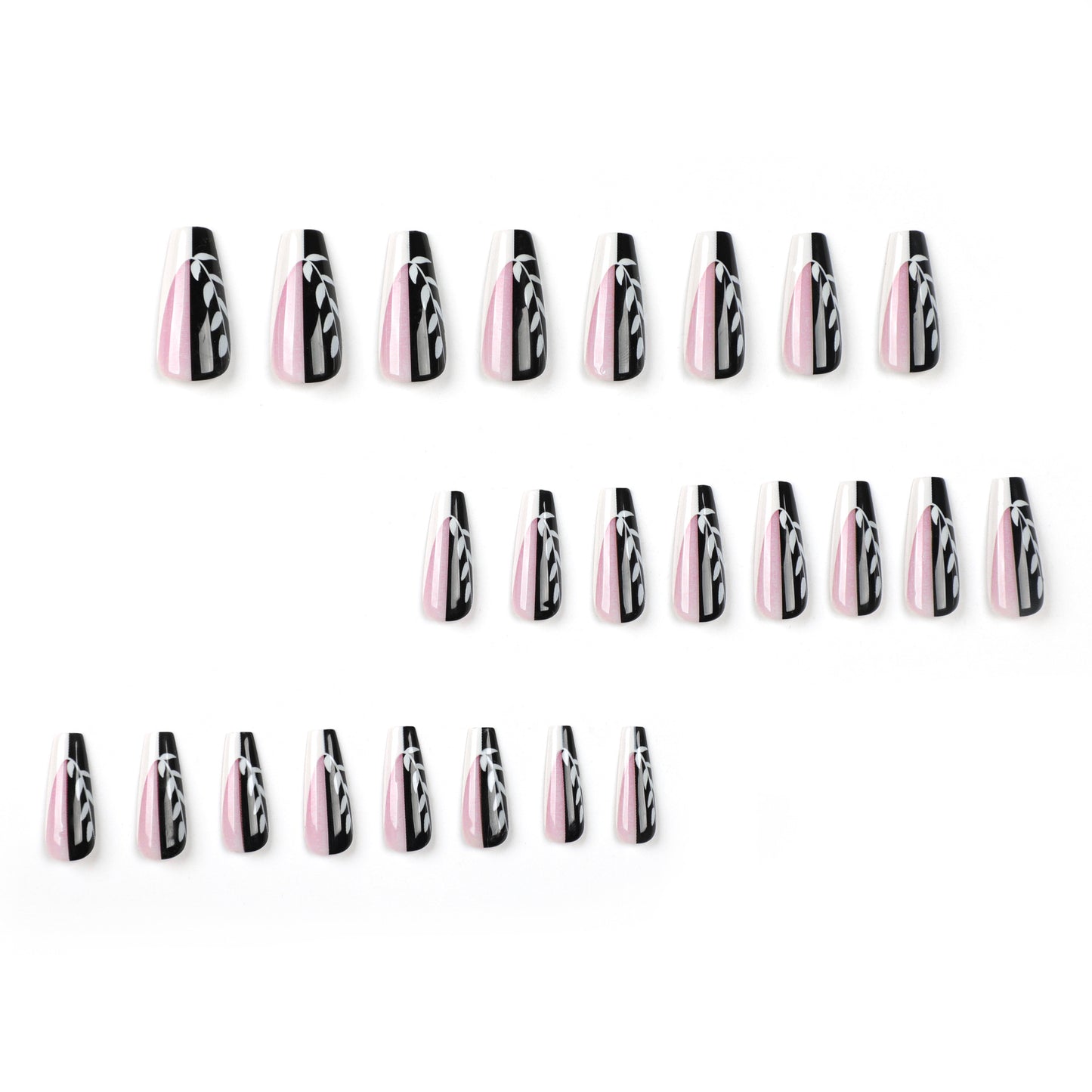 hot nail art wearing French  fake nail ballet nail art film press on nail｜365nails