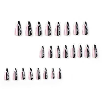hot nail art wearing French  fake nail ballet nail art film press on nail｜365nails
