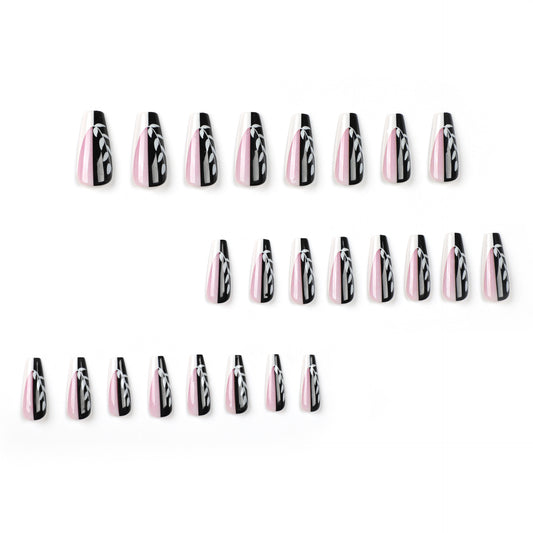 hot nail art wearing French  fake nail ballet nail art film press on nail｜365nails