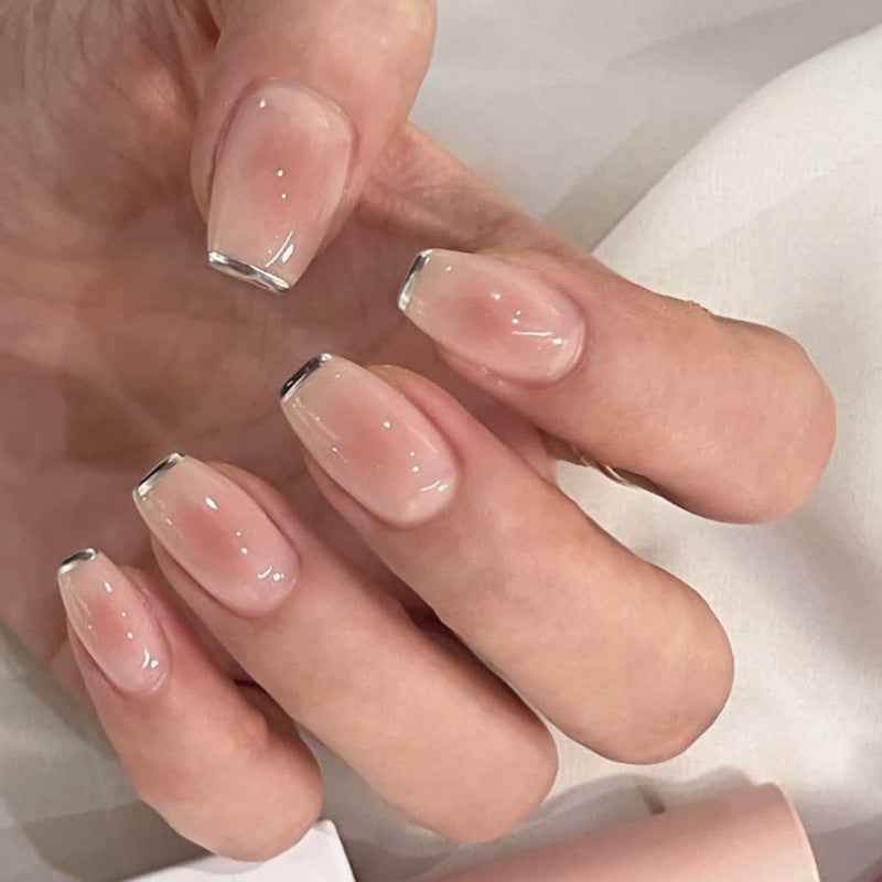 Soft Nude Sheer Almond Nails with Natural Glow