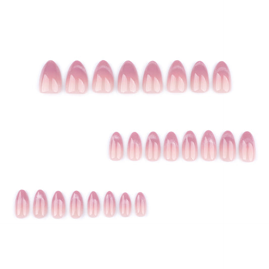 Explosive French pink and purple cat eye , simple short almond nail , repeatable  nail art｜365nails