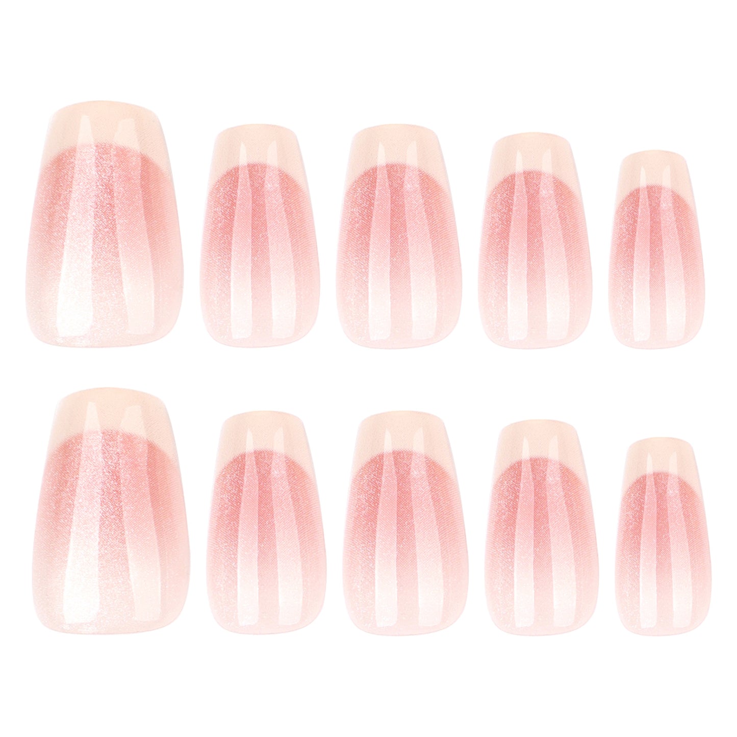 Unhas postiças francesas cremosas blush olho de gato puro desejo vento manicure peça curta balé atacado ｜ 365nails