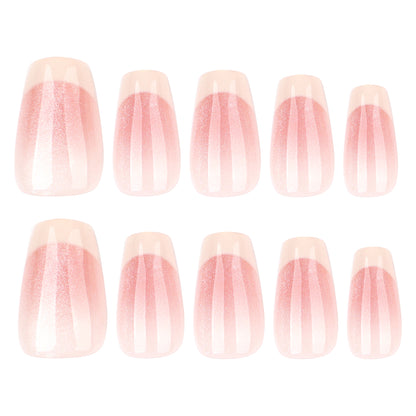 Unhas postiças francesas cremosas blush olho de gato puro desejo vento manicure peça curta balé atacado ｜ 365nails