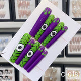 Extra Long 5.5cm Water Pipe Press-On Nails | Handmade Collection | Round Shape