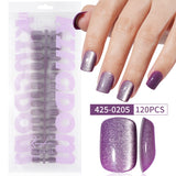 Nail Tips Popular cat eye press on nails, short square nail matte removable fake nails 120 pieces, boxed nail art women