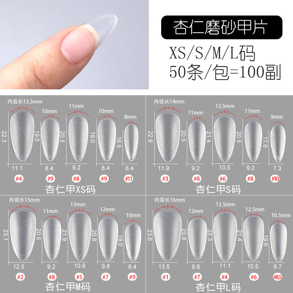 Nail Tips The new press on nails piece is divided into 20 pieces, the whole piece is seamless, and the short one is fully attached to the trapezoidal matte nail piece fake nail.