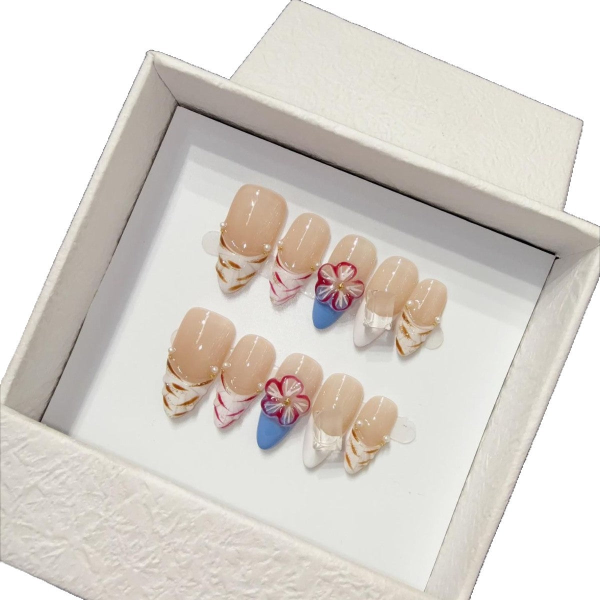 365nails: 「飄渺花語」 – 3D 立體花朵 手工製 杏仁形 甲片