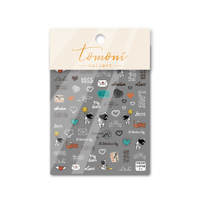 Cosmic Love Doodle – Cute Valentine's Nail Art Set