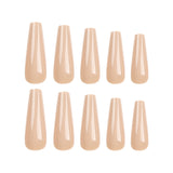Extra long ballet manicure simple solid color nude     nail finished product wholesale｜365nails