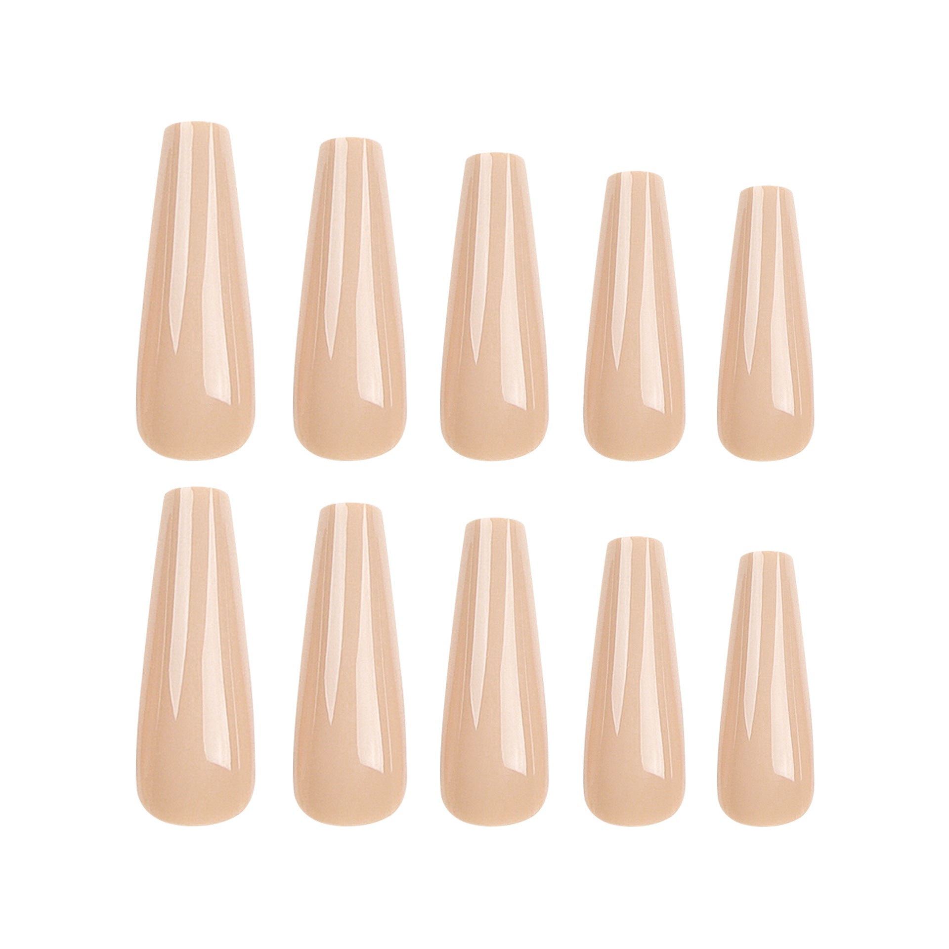 Extra long ballet manicure simple solid color nude     nail finished product wholesale｜365nails