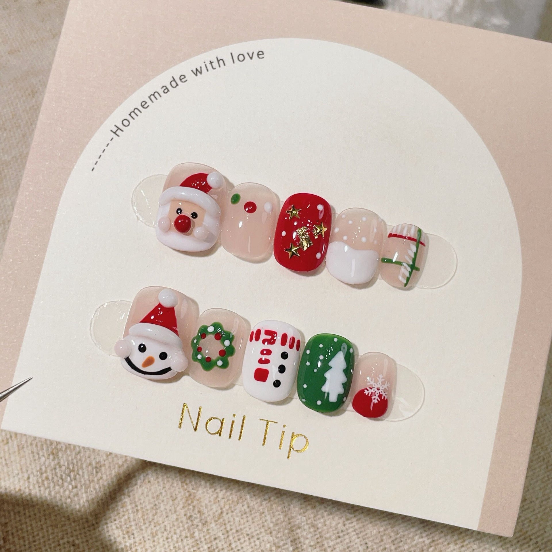Christmas Collection Handmade press-on nails New Year