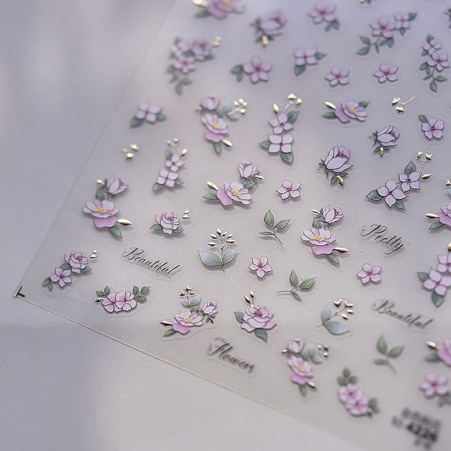 Lucky Clover Iridescent Collection: "Fresh Luck" – 3D Embossed Nail Sticker