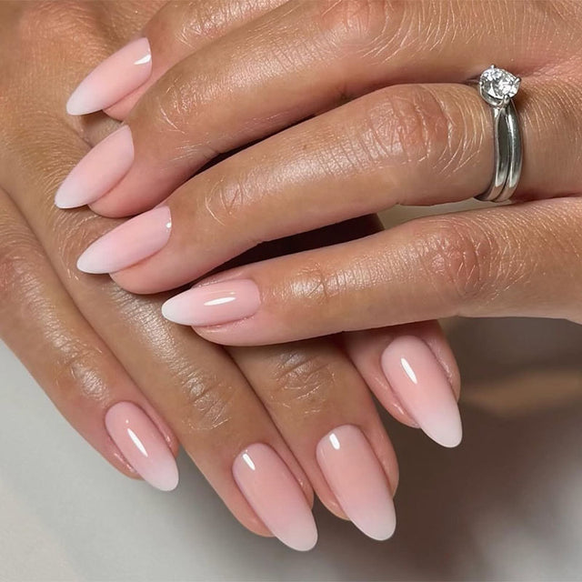 30 unidades de almendras francesas sencillas de color rosa y blanco con cambio gradual