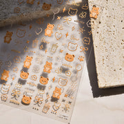 365nails: "Golden Teddy Charm" – Cute Nail Stickers