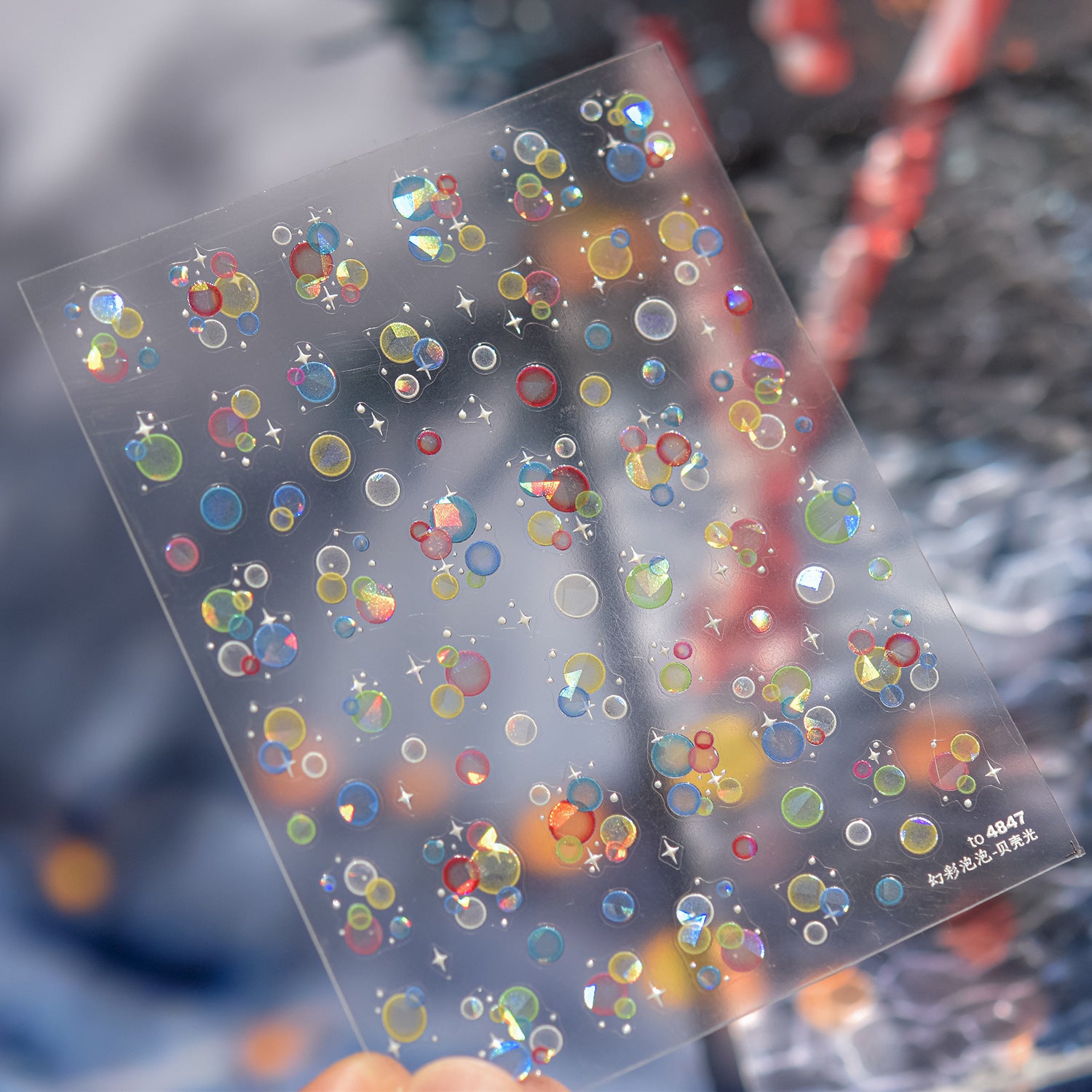 全息泡泡系列：「虹彩全息泡泡」– 3D 浮雕甲貼