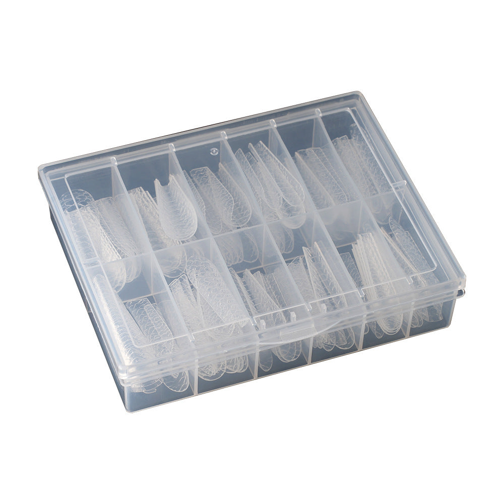 Nail Tips New nail mold 3D three-dimensional 120 pieces boxed nail art extension paper-free fast transparent crystal nail film wholesale