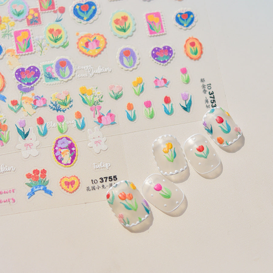 365nails: "Spring Garden Bunny" – nail art stickers