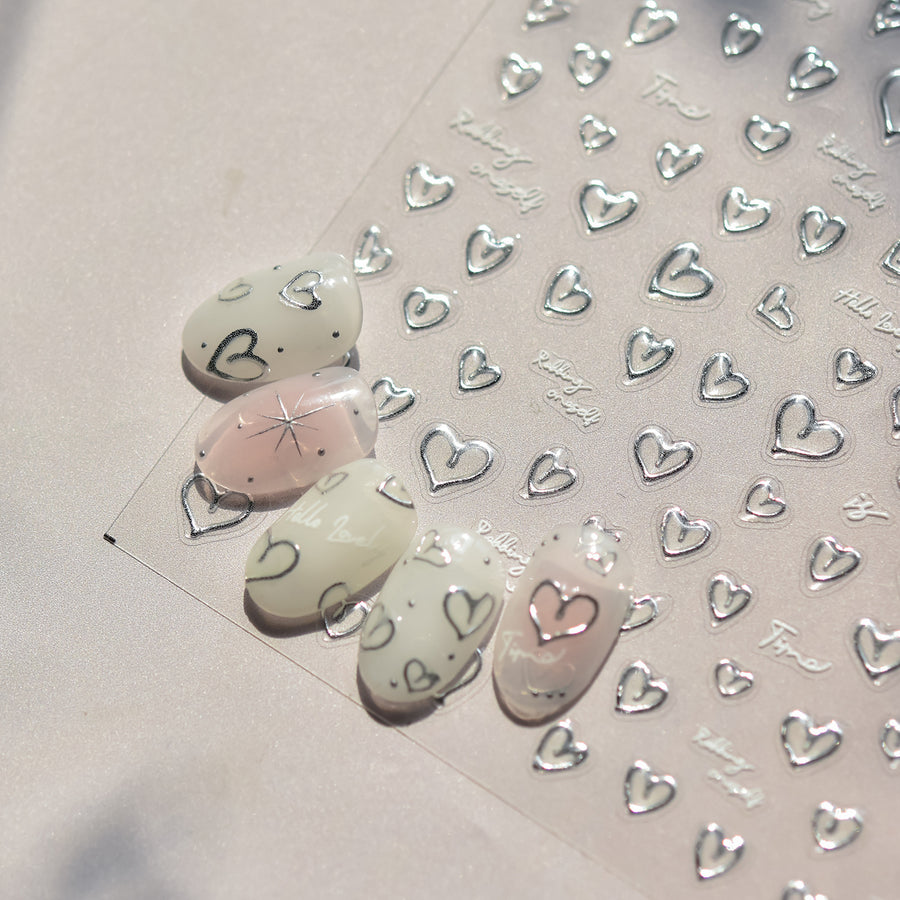 Vintage Tulip Frame & Bow: "Botanical Antique Frame" – 5D Embossed Nail Sticker